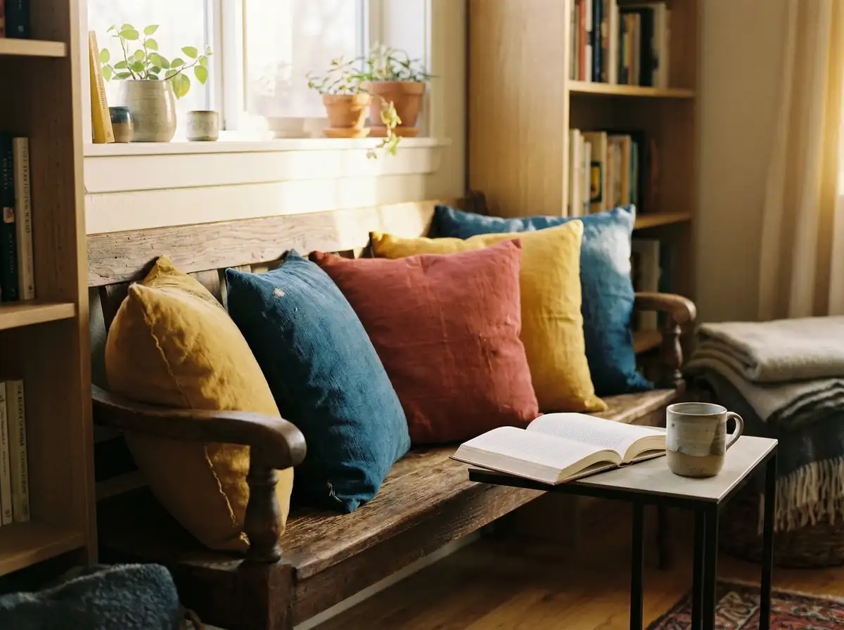 植物染靠枕 - 手作布艺家居装饰 | 麻豆传媒